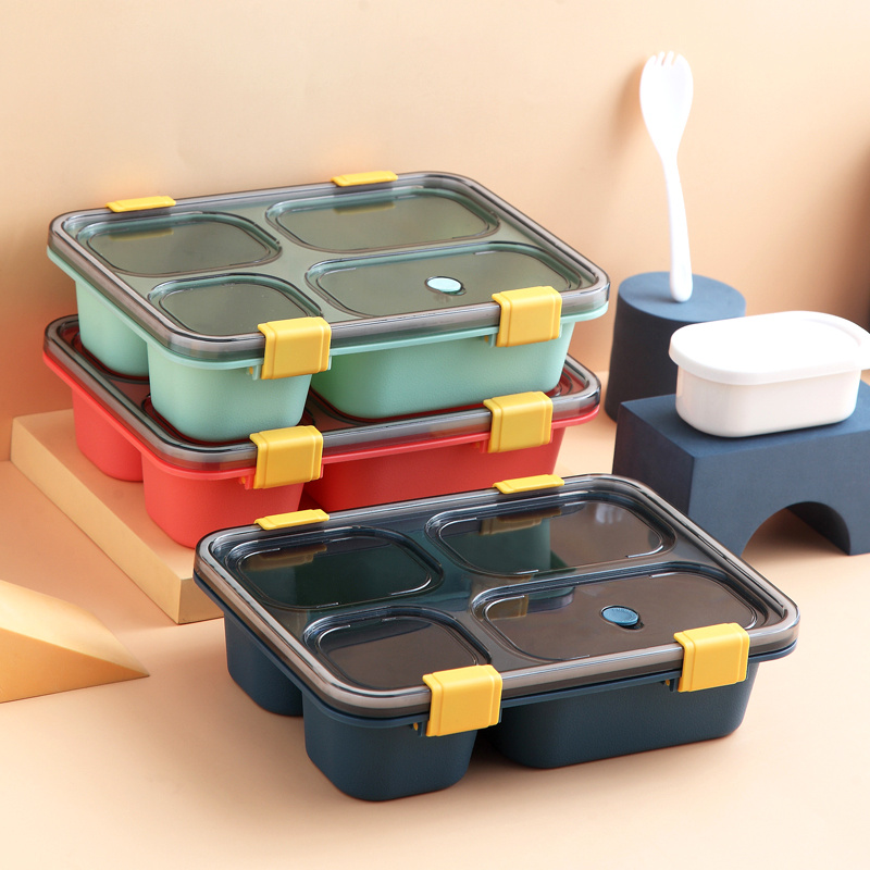 1pc Bento Lunch Box, 3 Compartment Meal Prep Lunch Containers, Leak Proof  Bento Box Adult Lunch Box, Plastic Reusable Food Storage Container with  lid, Microwave/Freezer/Dishwasher Safe
