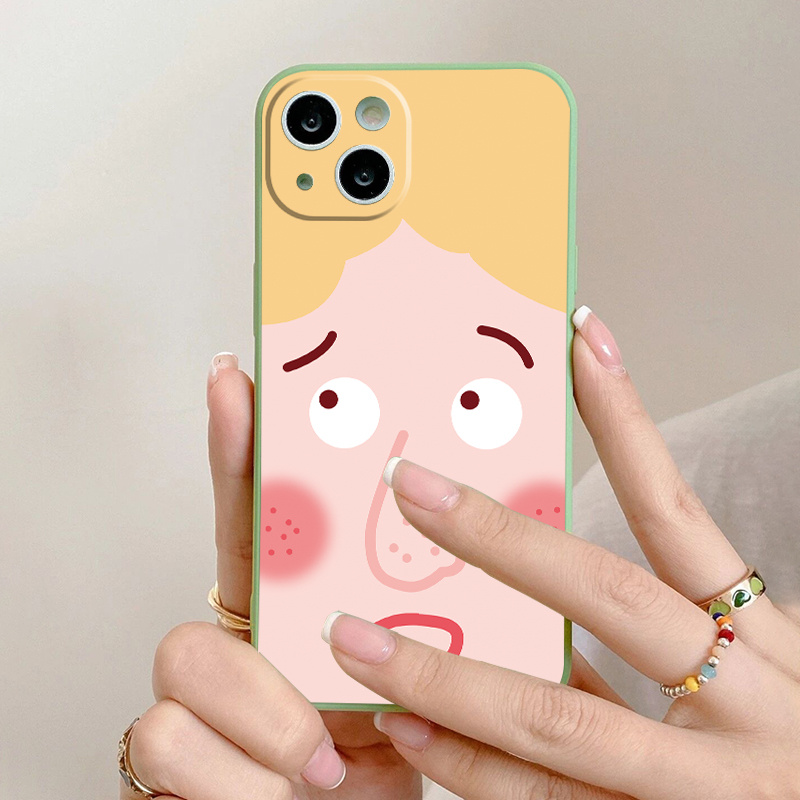 a girl with yellow hair and pockmarked face phone case for iphone 14 pro max 14 pro 14 plus 14 13 pro max 13 pro 13 mini 13 12 pro max 12 pro 12 12 mini 11 pro max 11 pro 11 xs max xr x 7 plus nice gift for men women girl boyfriend 0