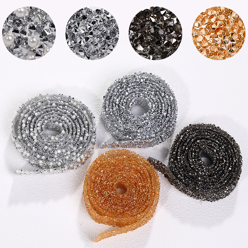 Glittering Rhinestone Ribbon Adhesive Rhinestone Tape Diy - Temu