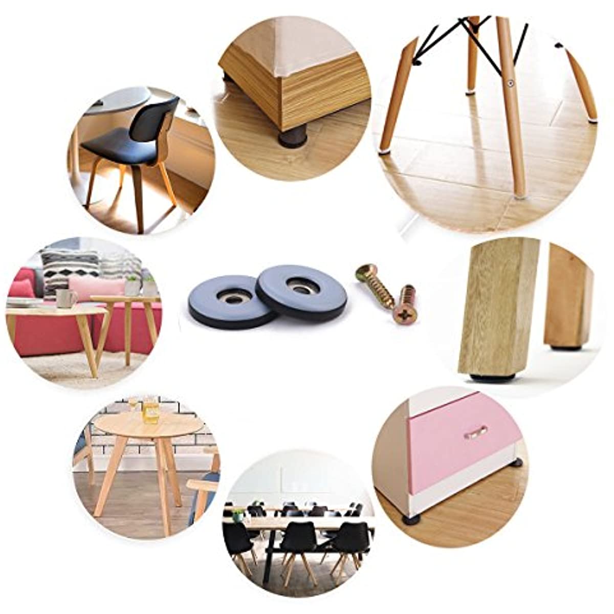 20 pcs 3/10,2 cm vis sur patins de meubles curseurs pour meubles en bois