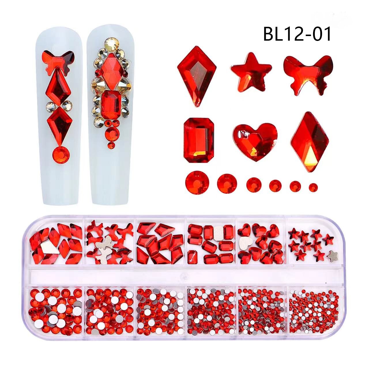 Shiny Red Rhinestones For Nails - Multi Shapes and Sizes – Scarlett Nail  Supplies