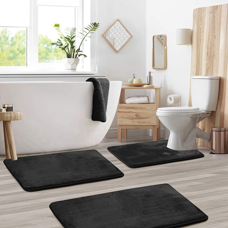 Memory Foam Bath Rug Non Slip Absorbent Soft Velvet Bathroom Mat, Bath Room  Mats for Shower Floor Tub-brown