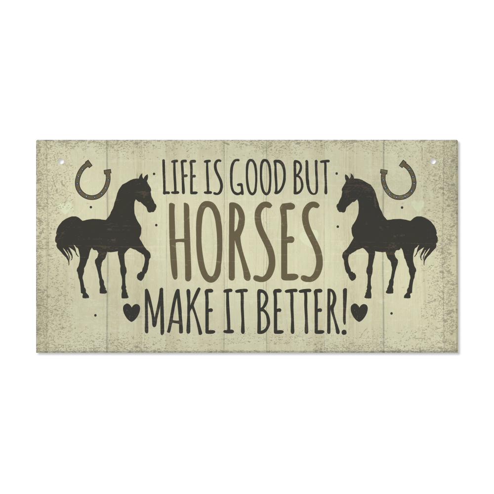 Horse-themed Wooden Plaque - Perfect & Farmhouse Decor, 3.9 X 7.8 Inches, halloween Christmas Decoration
