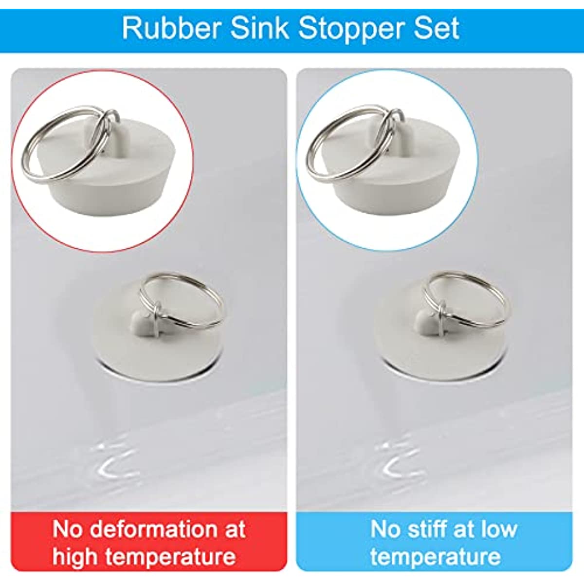Rubber Drain Plug Cover Kitchen Bathroom Tub Laundry Basin Sink
