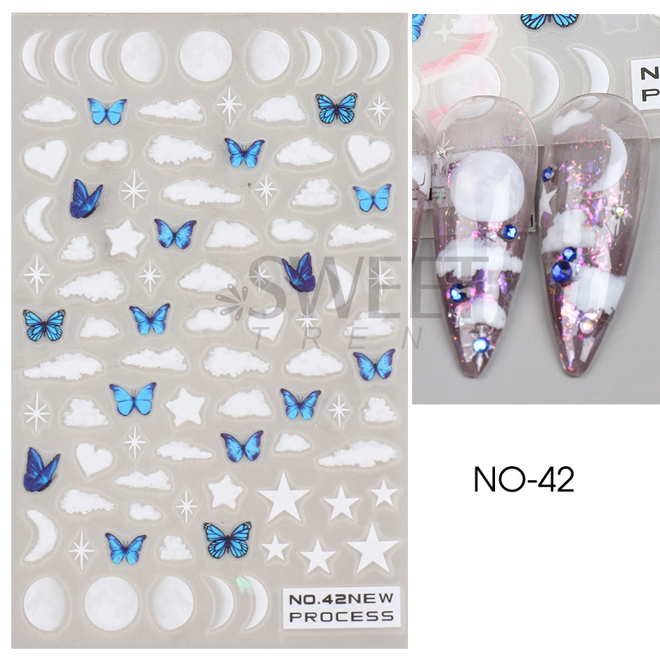 New 3D Hawaii Marine Element Nail Stickers Cartoon Anime Design Decals  Seahorse Shiny Jellyfish Multicolor Press On Nails Nail Art Supplies Girls  Nail Art Stickers