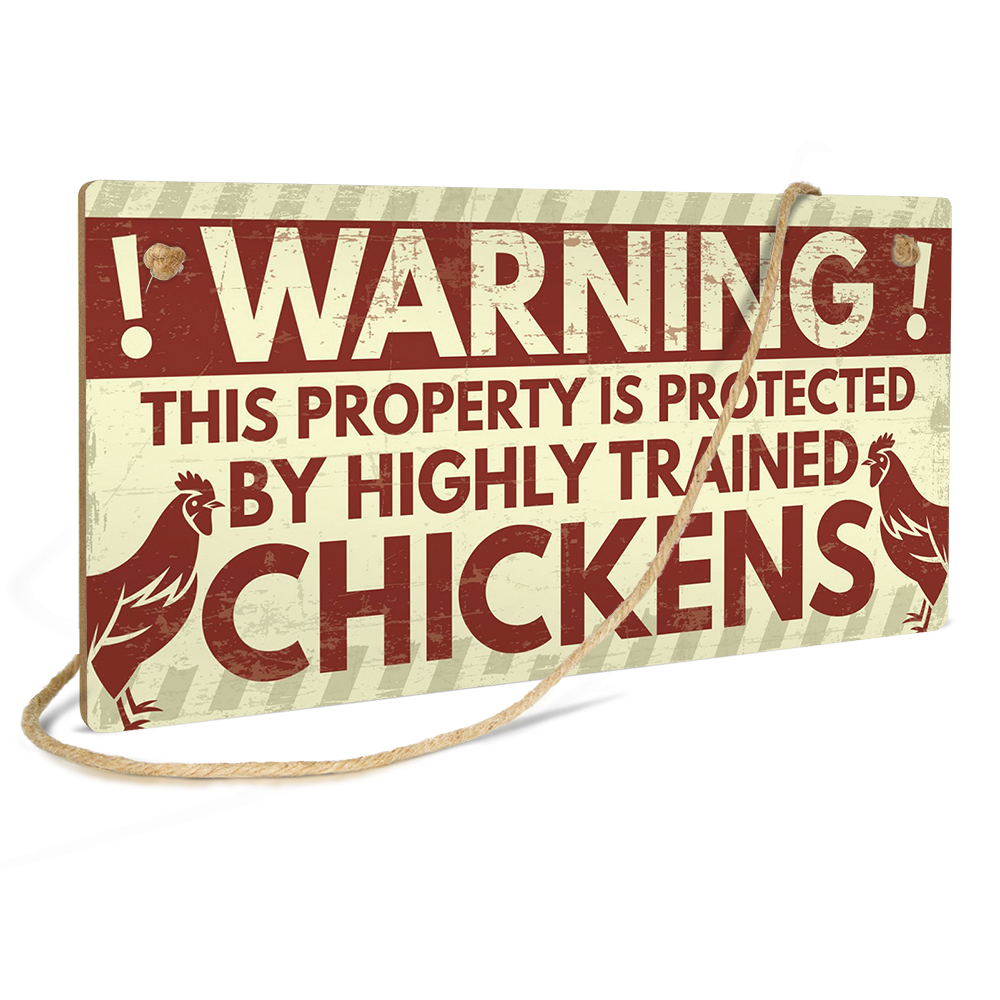 Funny Art Wooden Retro Wood Warning Sign This Property Is Protected By ...