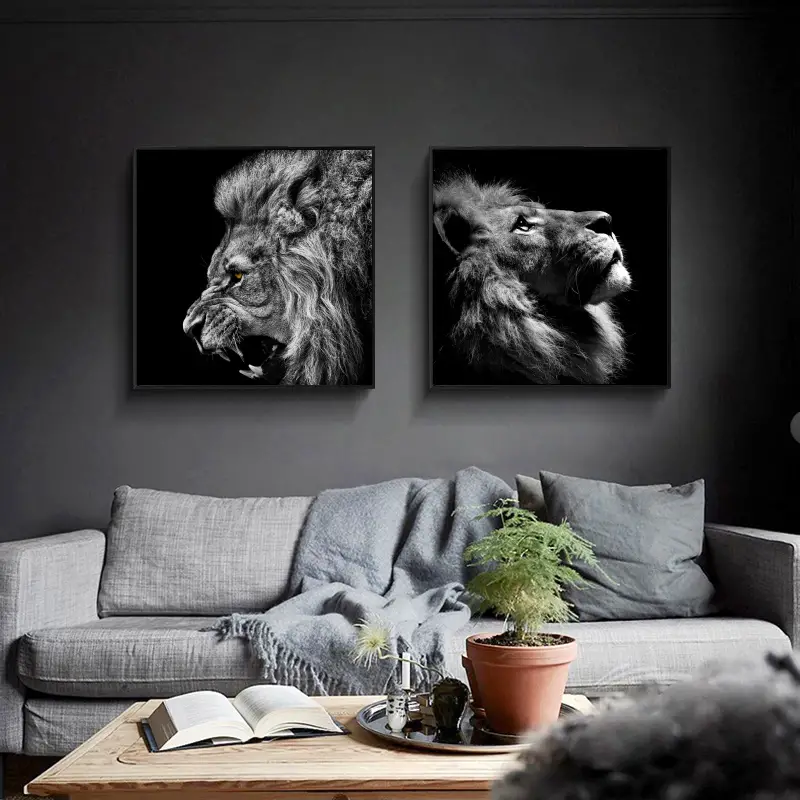 Lion Canvas Painting Vibrant Wall Art