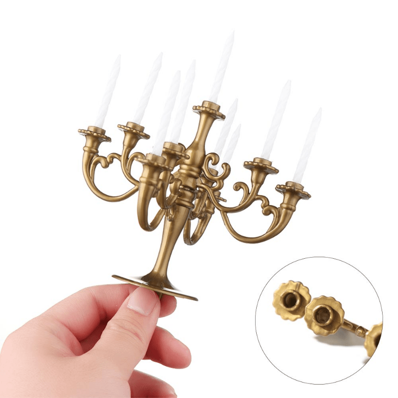 1 Set Candelabra Candle Holder Birthday Cake Topper Candles Cupcake Decor  Candlestick Weddings Birthday Party Supplies - Home & Kitchen - Temu