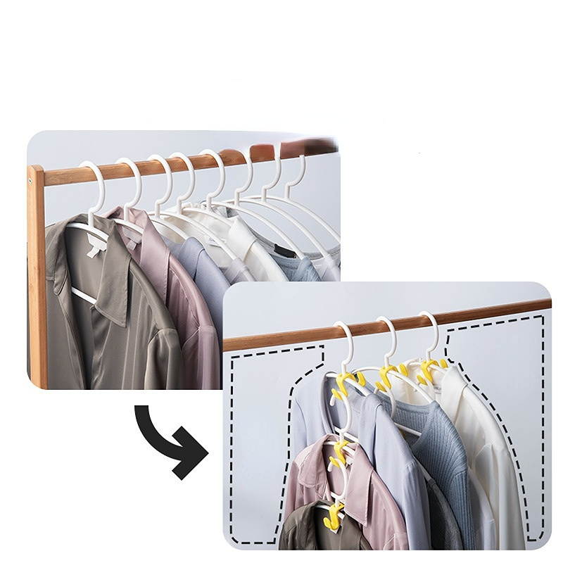 100PCS Mini Clothes Hanger Connector Wardrobe Space-saving Hanger Hook  Plastic Cascading Organizer Rack Space Saving for Closet