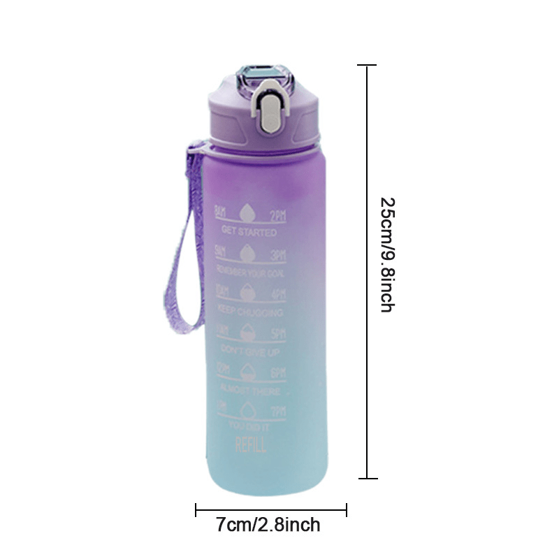 Large Capacity Water Bottle With Straw Time Marker Perfect - Temu