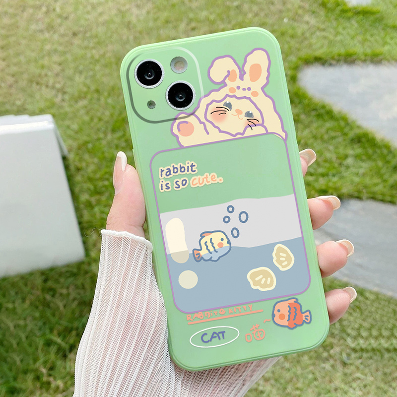 A Fish Tank Rabbits Top Graphic Phone Case Iphone 14 Pro - Temu