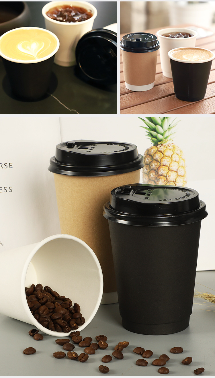 25 sets 300ML10OZ Disposable coffee cup latte hot cold drink milk tea –  Heroes Rise Coffee Company
