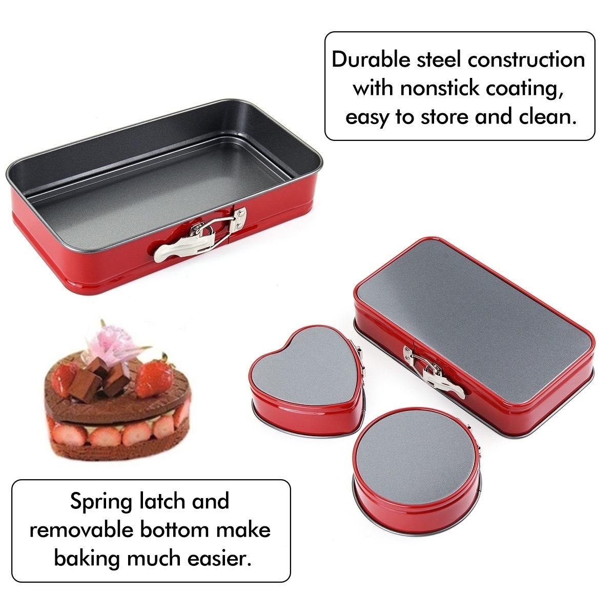 Stainless Steel Springform Cake Pans - Mini Combo Baking Mold For