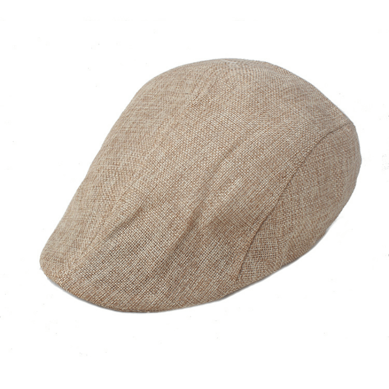 

Breathable Solid Color Sunshade Linen Duckbill Cap For Directors