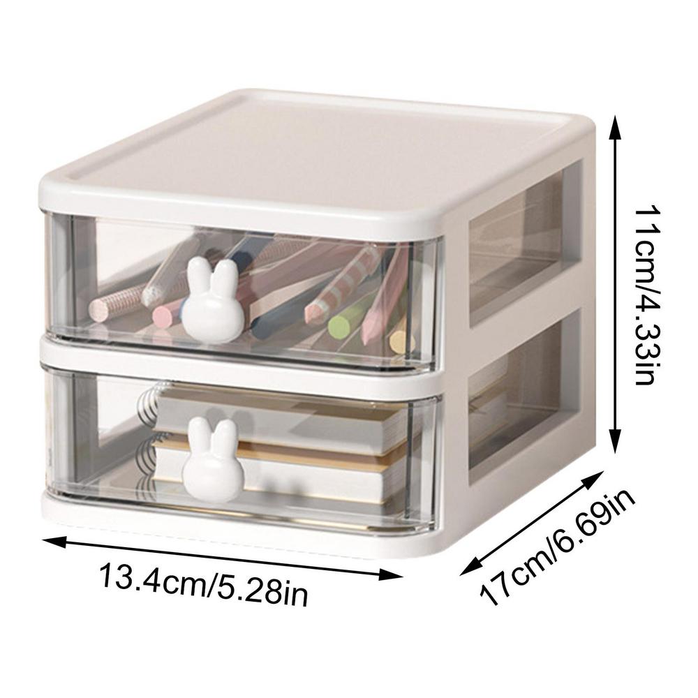 Organizador de maquillaje Caja de almacenamiento de cosméticos a prueba de  agua para tocador de escritorio con tapas transparentes 2 cajones Verde  claro Macarena Almacenamiento de escritorio