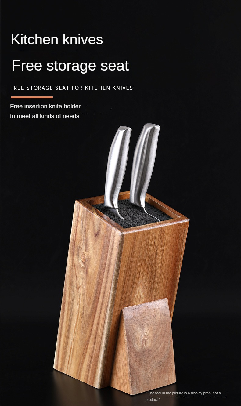 Kitchen Knife Holder for Drawer Solid Wood Universal Knife Block without  Knives