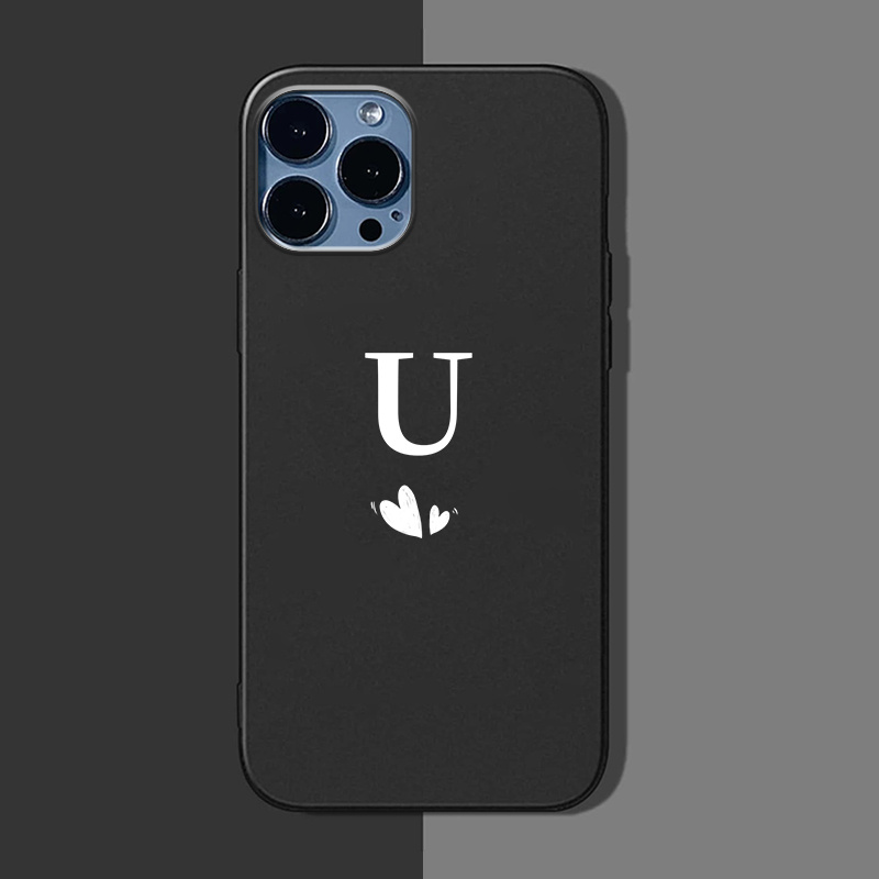 2pcs Funda Silicona Teléfono Letra M Funda Iphone 14 13 12 - Temu