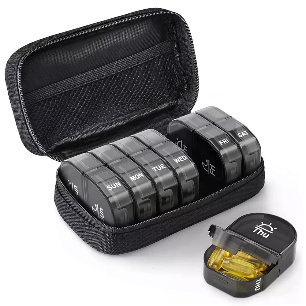 Portable 7 day Pill Organizer Keep Medication Vitamins Temu