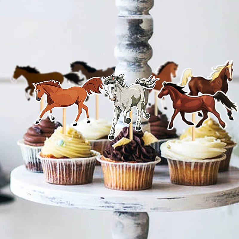 Horse Cupcake Toppers Birthday Horse Racing Cake Topper - Temu