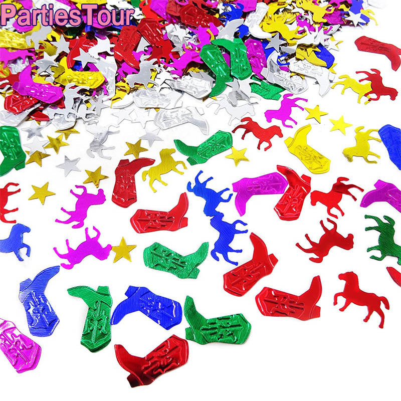 Horse Racing Boot Confetti, Western Cowboy Patrick, Theme Party Table