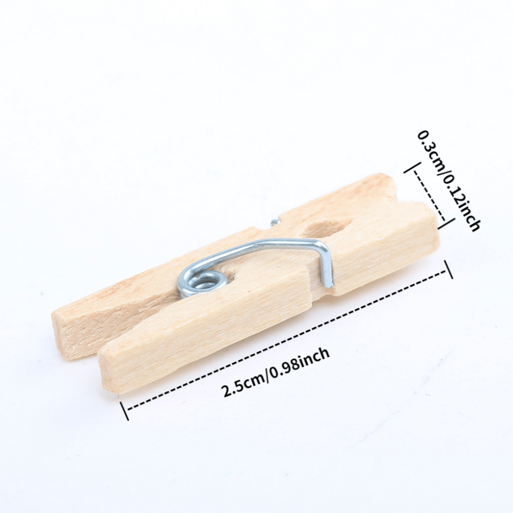 30pcs Mini Clothespins, Mini Clothes Pins for Photo Natural Wooden