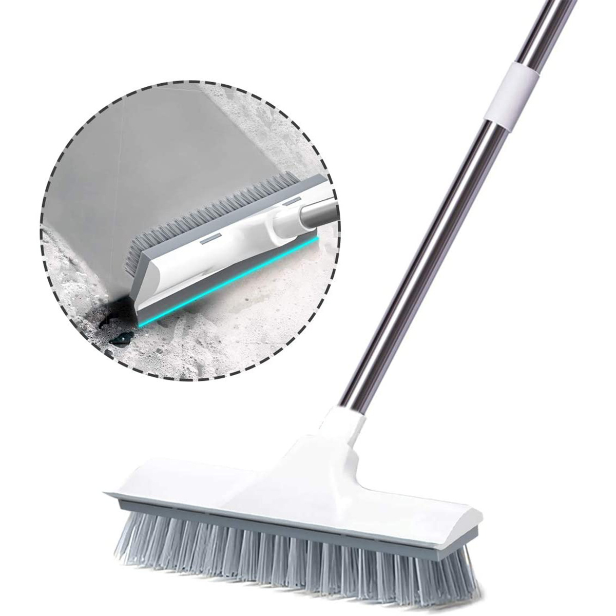 Floor Brush Crevice Cleaning Brush in Long Handle Rotating for Bathroom Kitchen, Size: Two-Section Pole