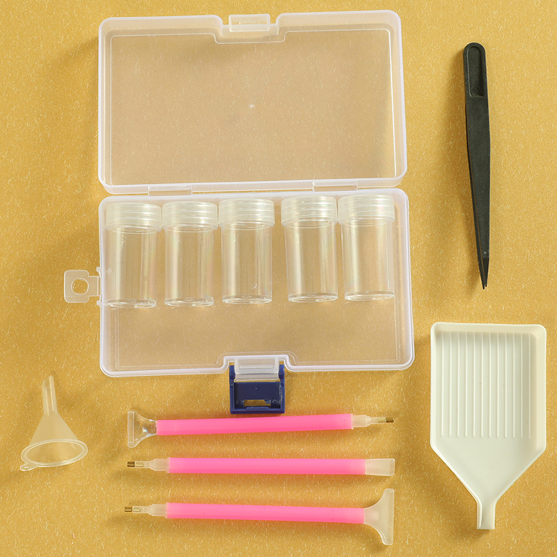 Storage Container Tools Kit With 60/30 Small Round Botles, Diamond