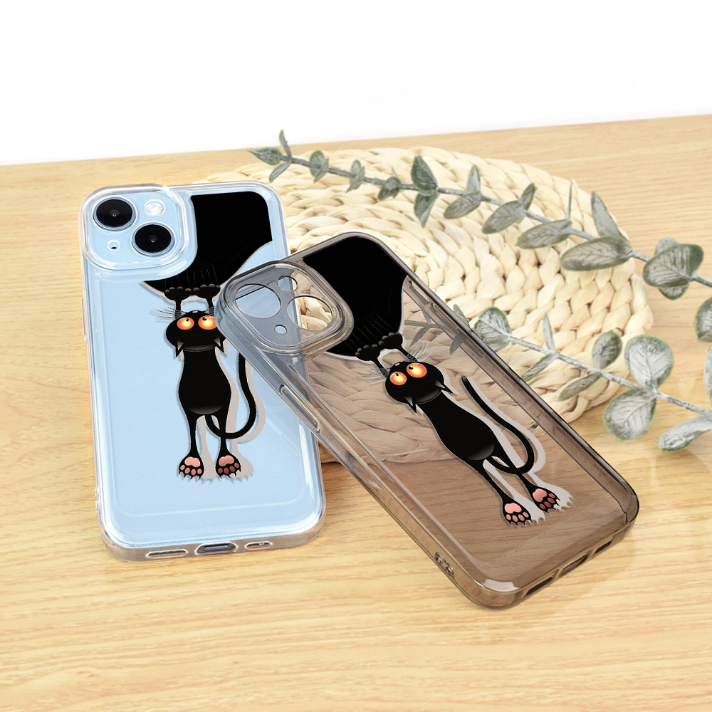 Funny Cat Transparent Black Lens inclusive Mobile Phone Case - Temu