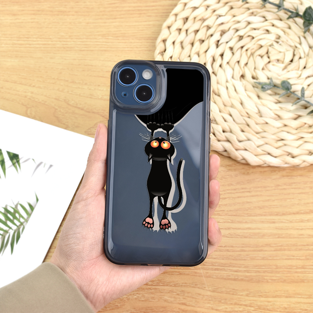 Funny Cat Transparent Black Lens inclusive Mobile Phone Case - Temu