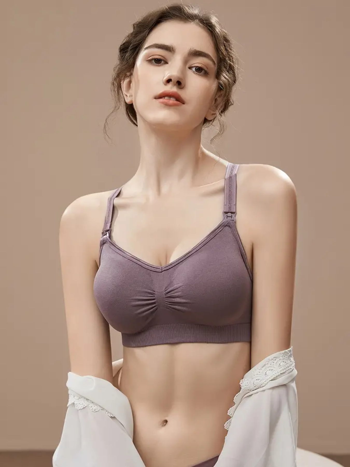 Breastfeeding Bras For Women Nursing Bra With Front Opening Buckle Design  One-handed Unlockable Breastfeeding Bras For Women