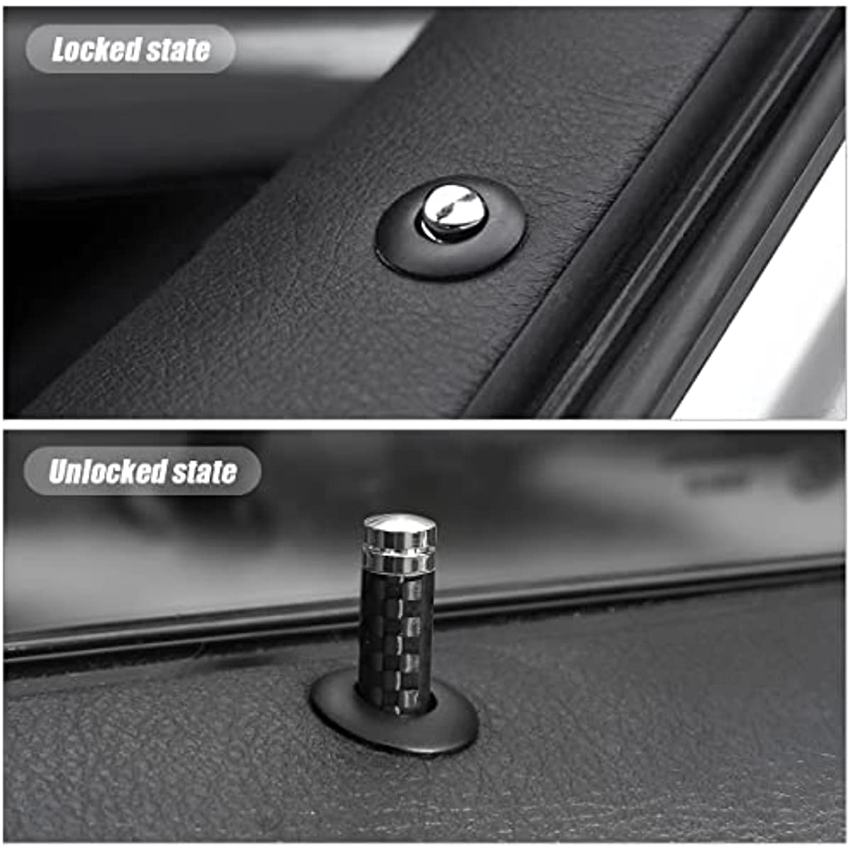 4PCS Car Door Lock Knobs, Carbon Fiber Auto Door Lock Pin Cover, Interior  Vehicle Door Pull Pins, Door Bolt Decorative Modification Cover, Car Decor