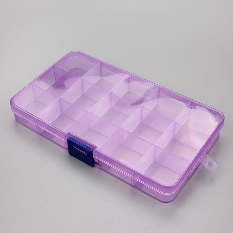 15 emplacements outil portable boîte de rangement Boîte à vis Nail Craft  Container Organisateur Transparent 15 grid