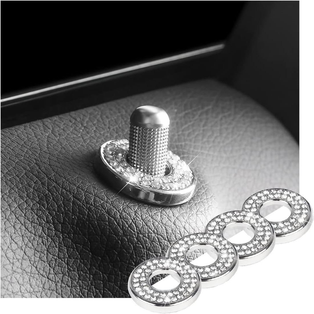 Autocollant Diamant de Logo de Volant, Accessoires décoratifs pour Volant  de Voiture Autocollant de Volant en Cristal Bricolage Compatible avec Lexus