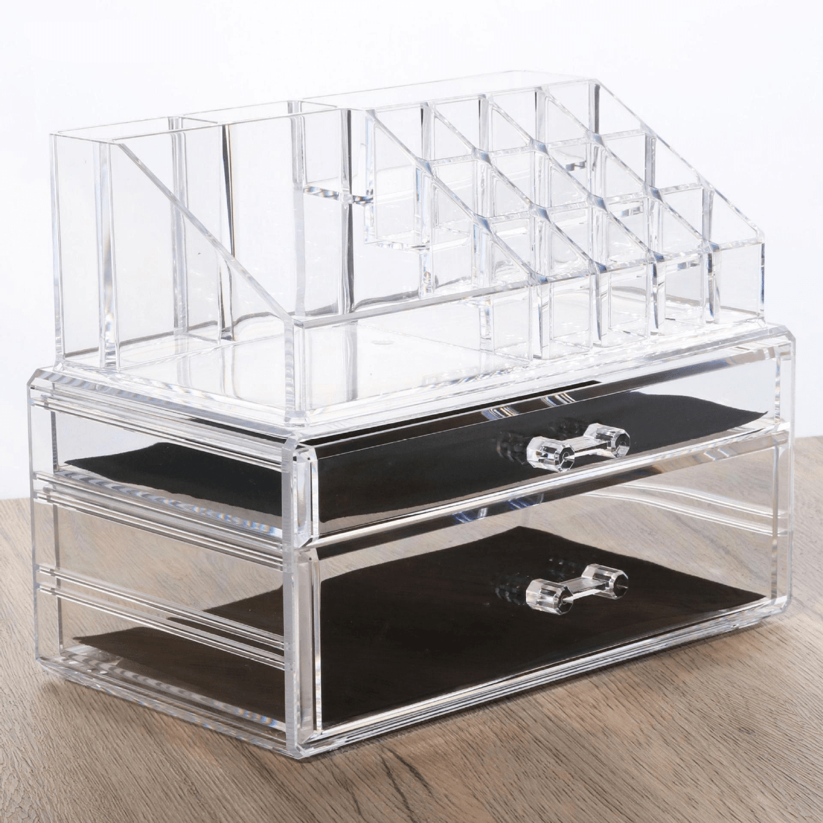 2 tier Clear Acrylic Makeup Organizer With Storage Drawers - Temu