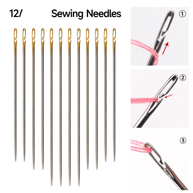 Hand Sewing Needles Threading Needles With Side Hole Blind - Temu