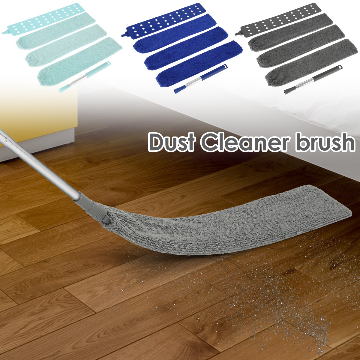 Gap Dust Cleaner Retractable Microfiber Gap Dust Brush Flexible Long Flat  Gap Duster with Extendable Pole