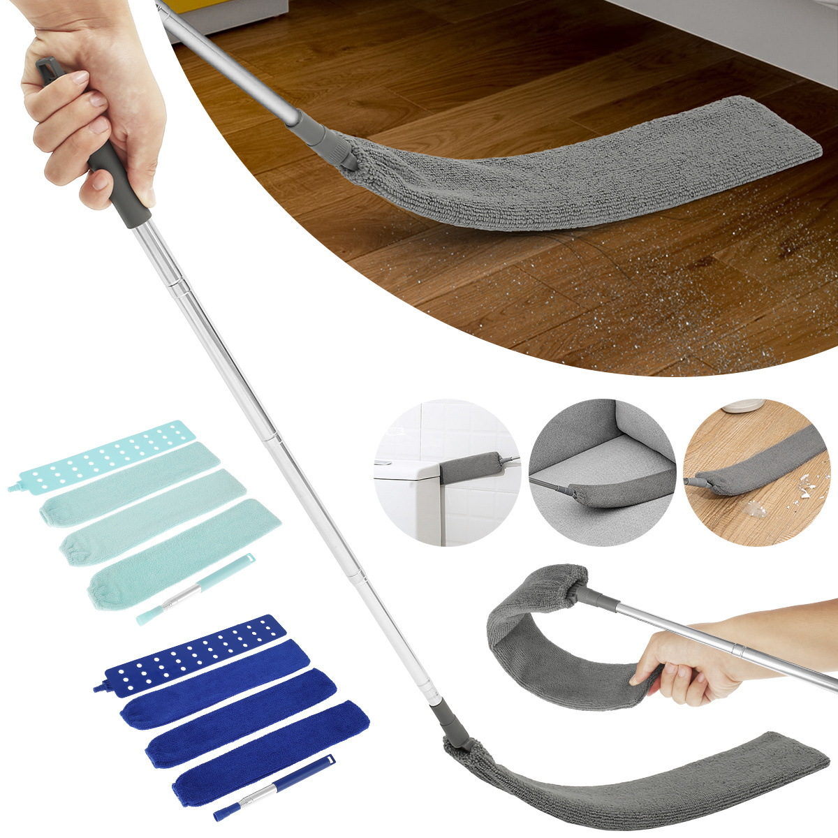 Gap Dust Cleaner Retractable Microfiber Brush Flexible Long Flat Duster  with Extendable Pole and Cloth Cover for Sofa Bed Furniture Bottom Ceiling  Fan