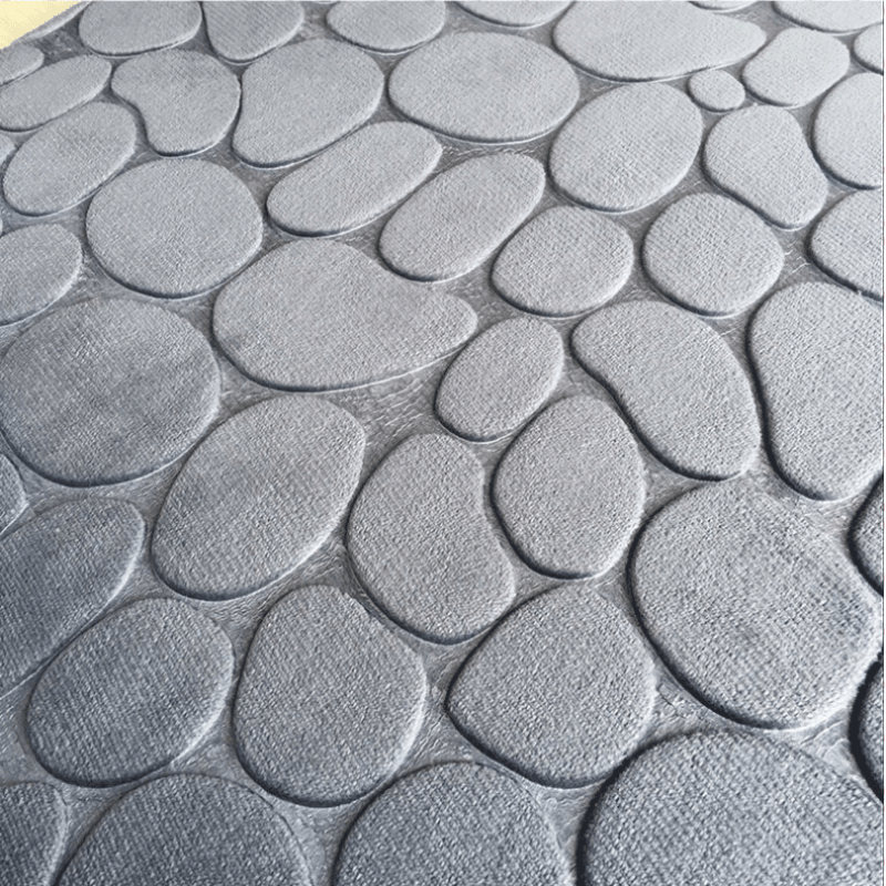 3pcs Anti Slip Cobblestone Bath Floor Mat U Shaped Foot Carpet