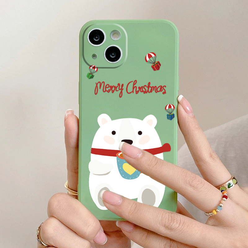 Anime White Bear Drinking Coffee Phone Case Iphone 14 Pro - Temu