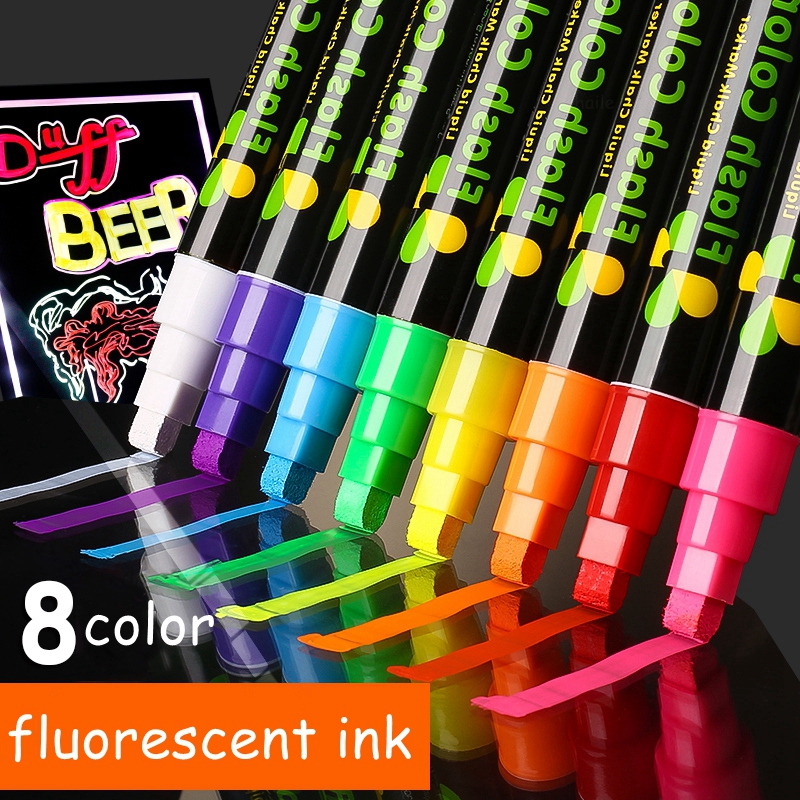 8/12pcs Liquid Chalk Markers For Chalkboard Dry Erase Fluorescent Neon  Highlighter Pen Non Toxic Safe Washable Marker For School Chalkboard, Menu  Boar
