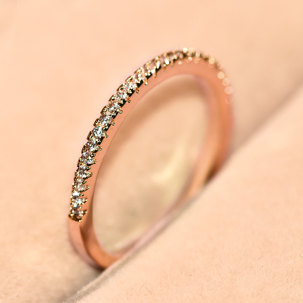 White Blue Purple Champagne Stone Synthetic Zirconia Eternity Ring KC Engagement Princess Love Ring Wedding Band Ring Valentine's Day Gift