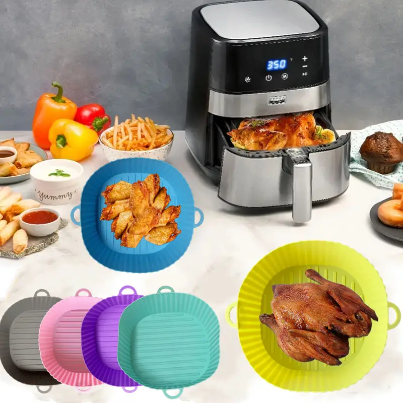 Nonstick Silicone Air Fryer Liner Multifunctional Square Pad - Temu