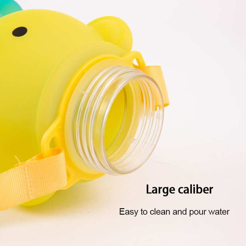Bear Water Bottle With Lid Straw And Lanyard Gradient Color - Temu