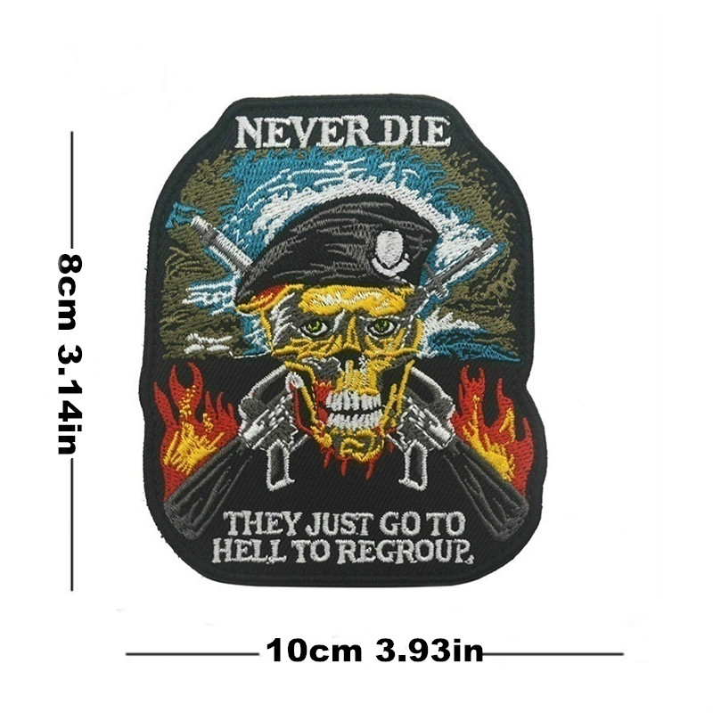 Never Say Die I Love My Country Embroidered Patch Tactical