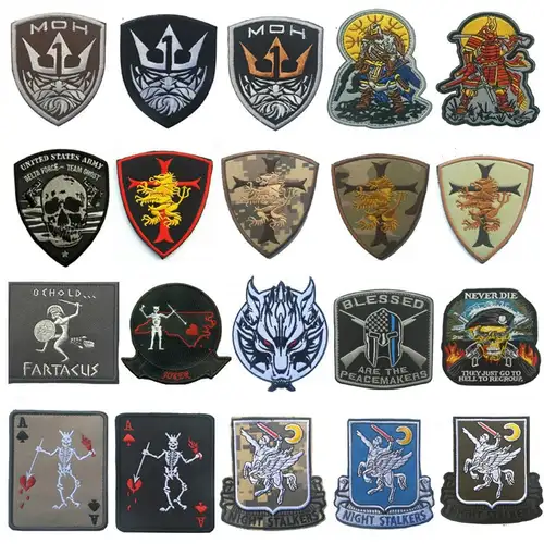 YLY Tactical Morale Embroidery Patches - 24pcs Embroidered Military Funny  Word Hook and Loop Patches for Caps, Bags, Backpacks, Gear, Uniforms, and