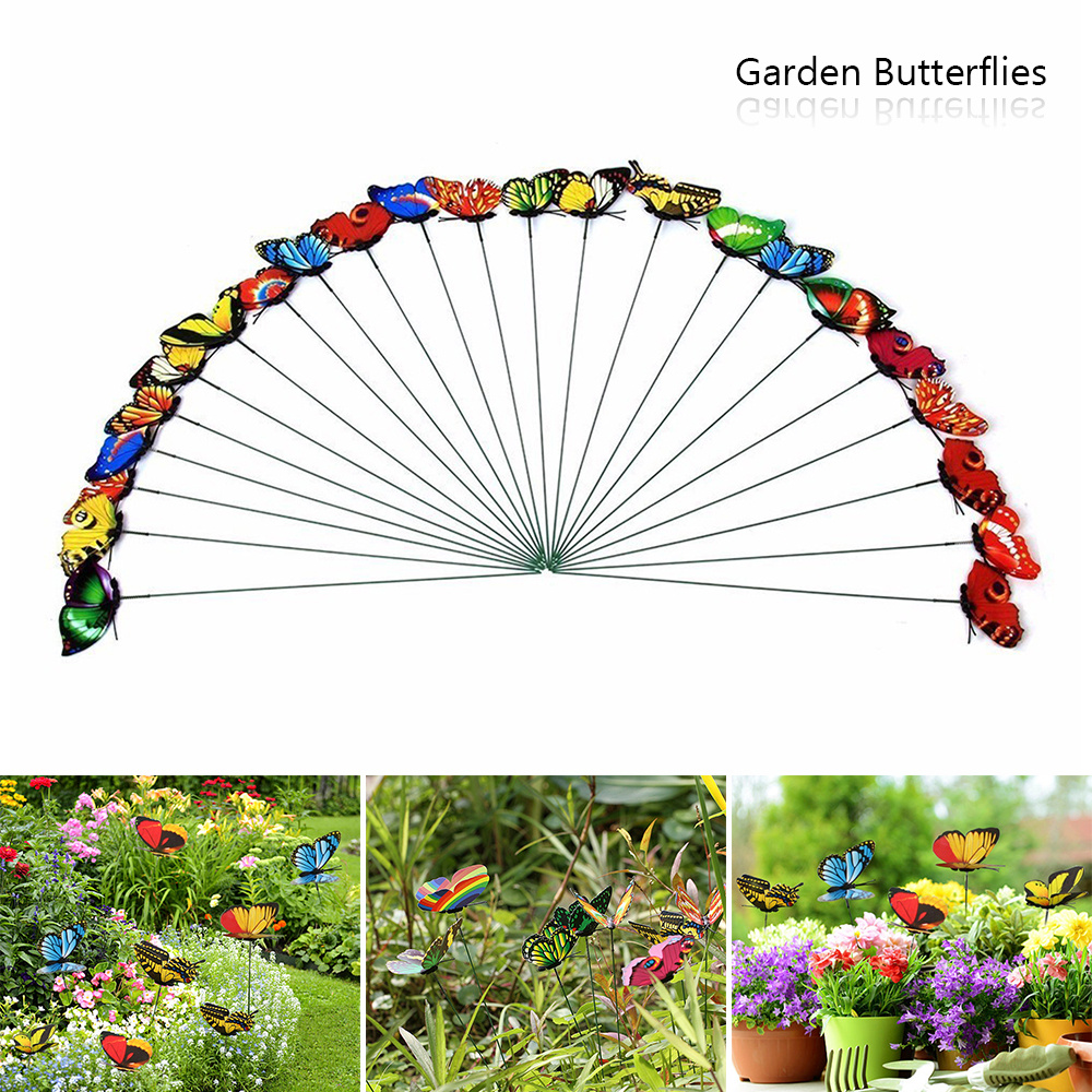 Random Color Simulation Butterfly Pole For Flower - Temu