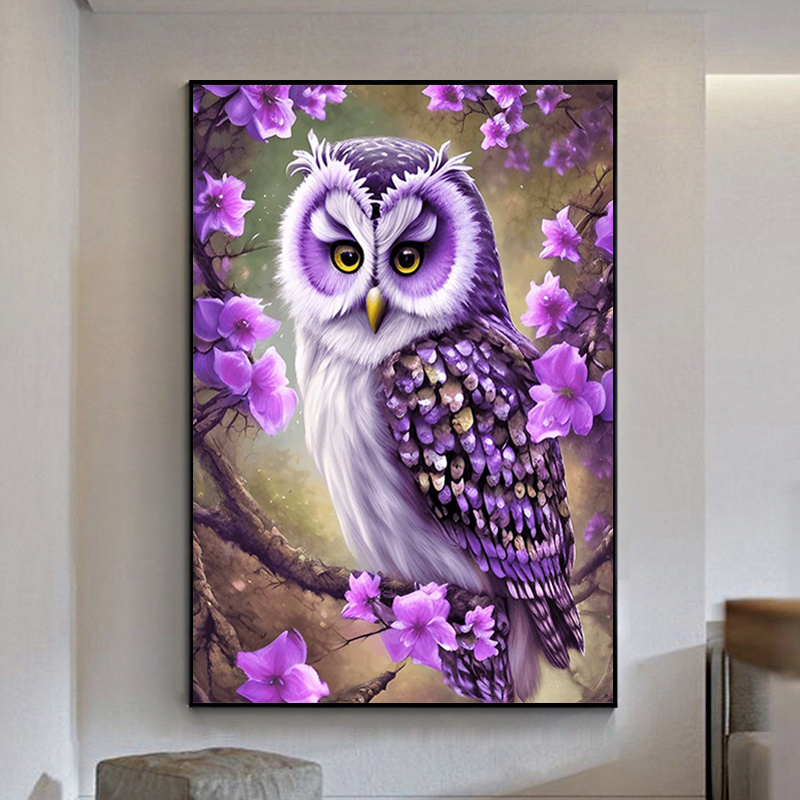 5d Diy Diamond Painting Owl Pattern Full Diamond Painting - Temu
