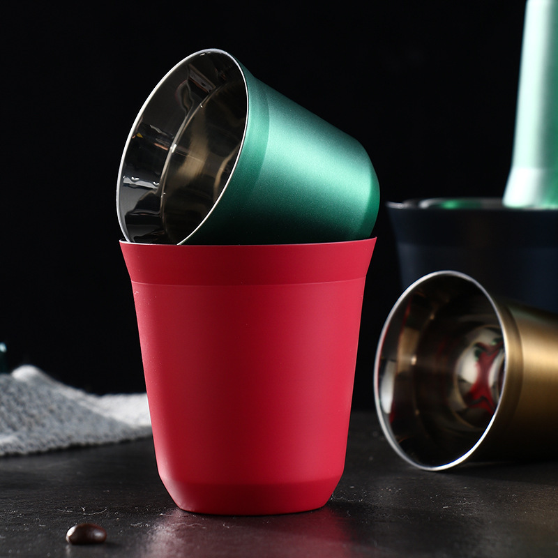 80ml Espresso Mugs Stainless Steel Double Wall Thermo Capsule Mug Coffee  Cup Milk Tea Insulated Nespresso Espresso Cups