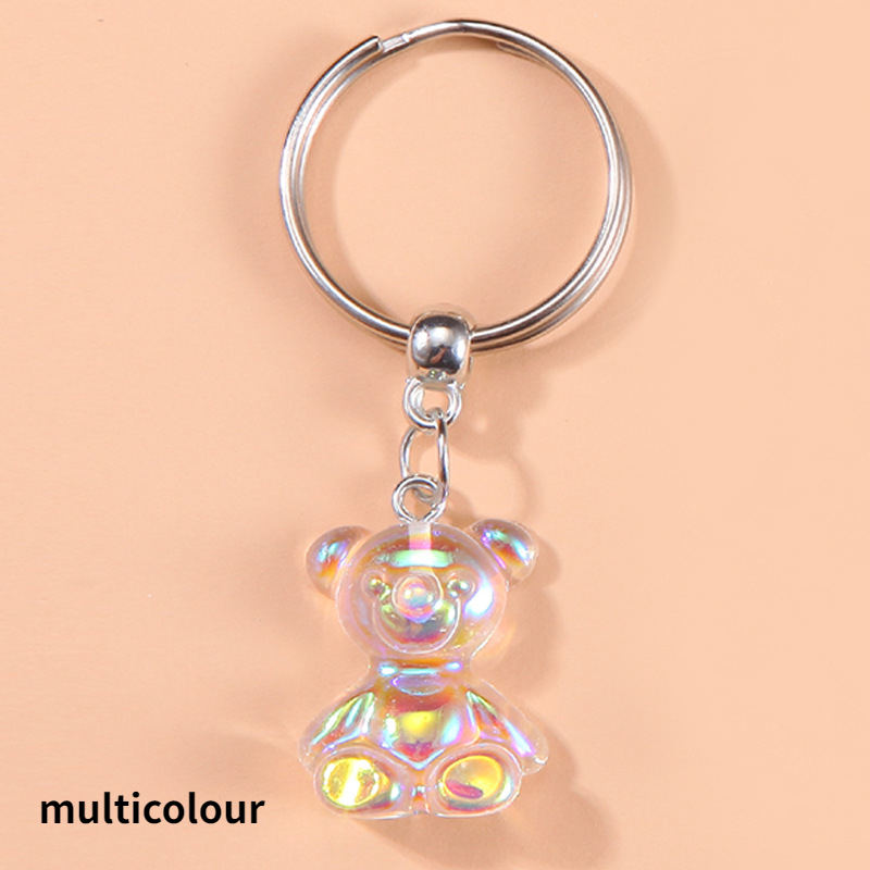 1pc Unisex Multicolor Heart & Bear Shaped Keychain With