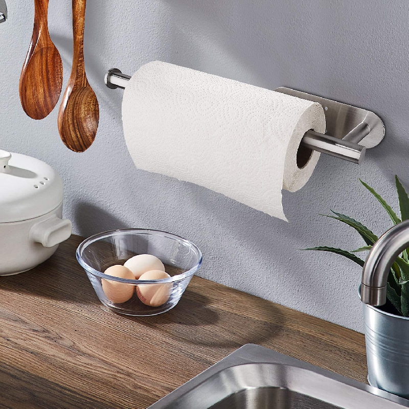 Under Cabinet Mount Paper Towel Holder With Curved Ends Hand